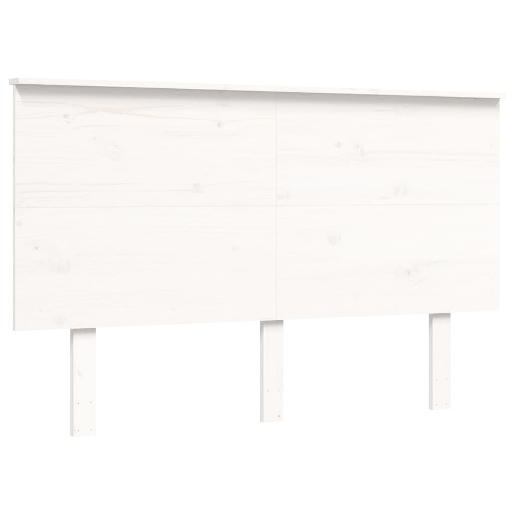vidaXL Posteľný rám s čelom biely 120x200 cm masívne drevo