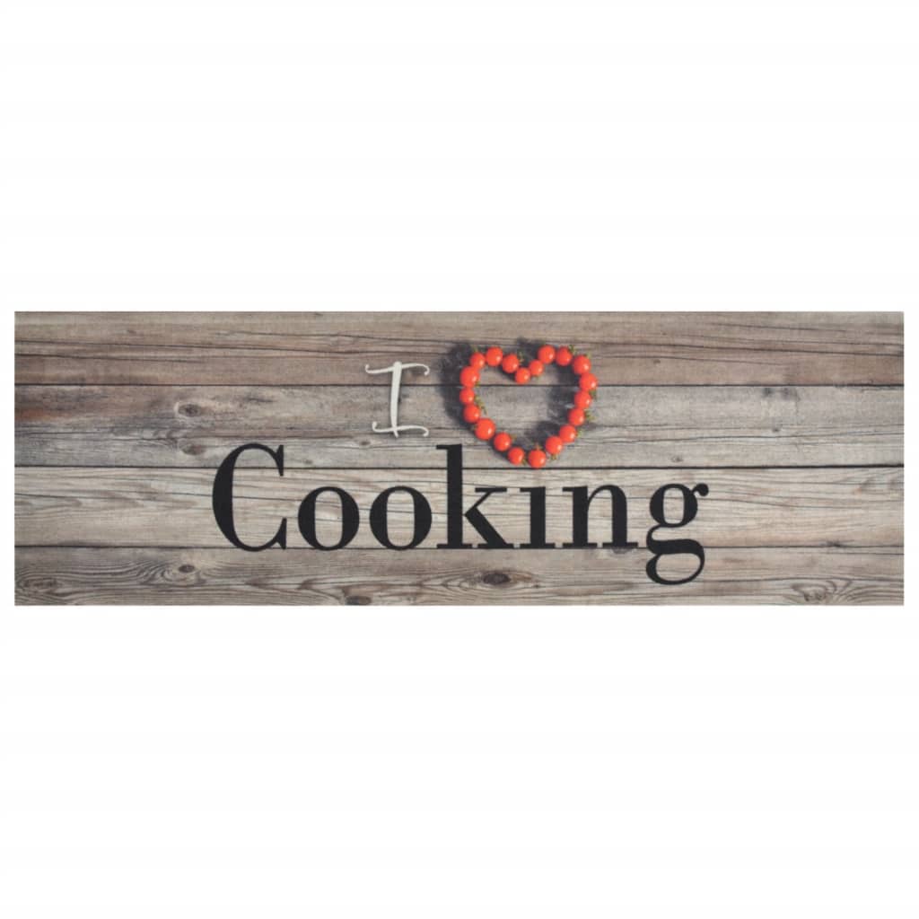 vidaXL Kuchynský koberec umývateľný Cooking sivý 60x180 cm zamat