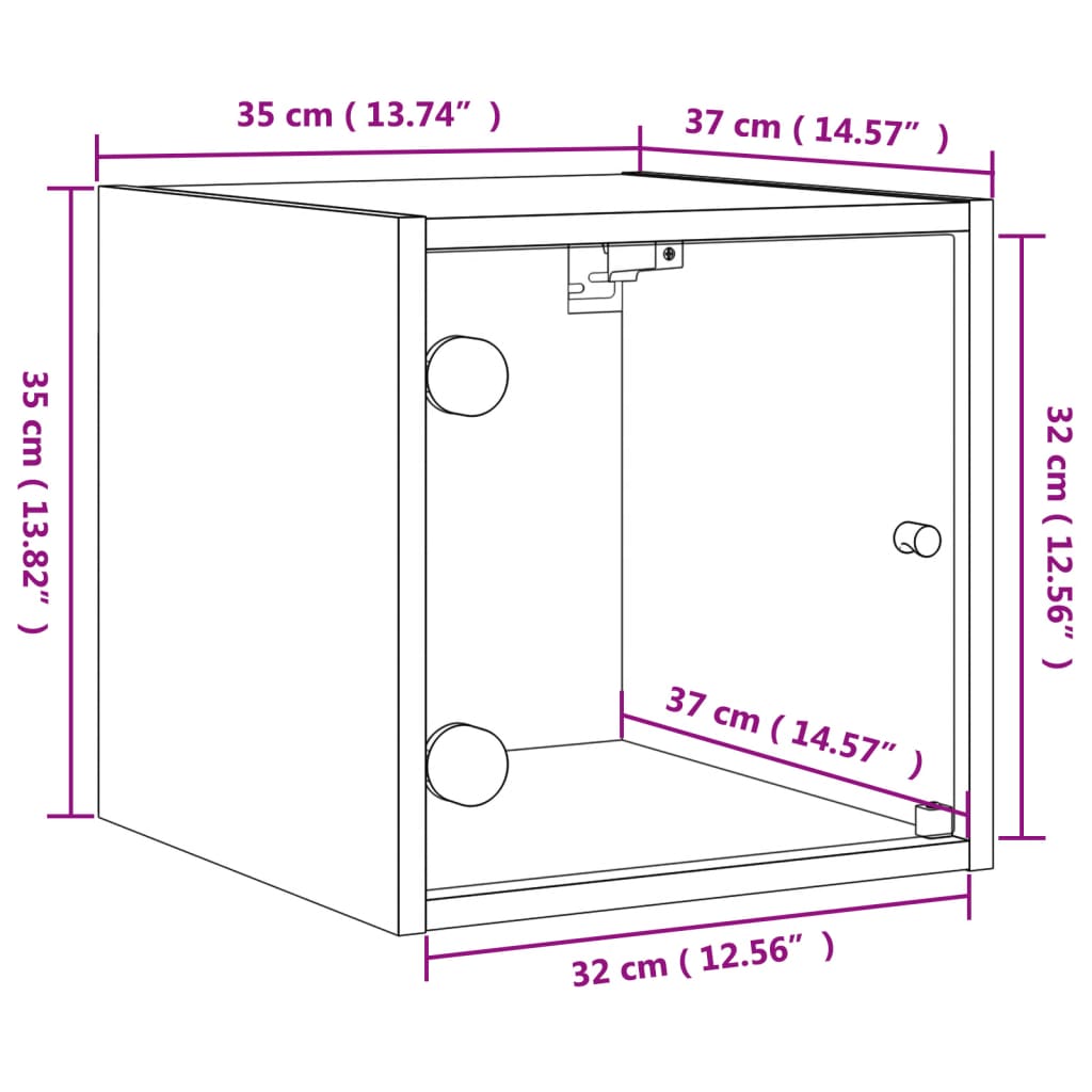 vidaXL Nočné skrinky so sklenenými dvierkami 2 ks biele 35x37x35 cm