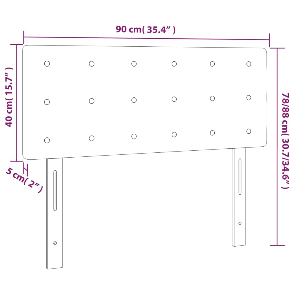 vidaXL Čelo postele zelené 90x5x78/88 cm látka