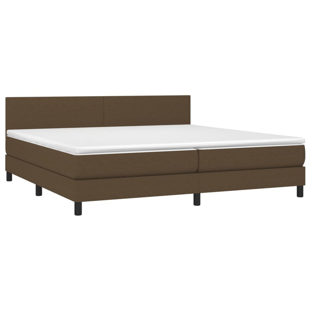 vidaXL Boxspring posteľ s matracom tmavohnedá 200x200 cm látka