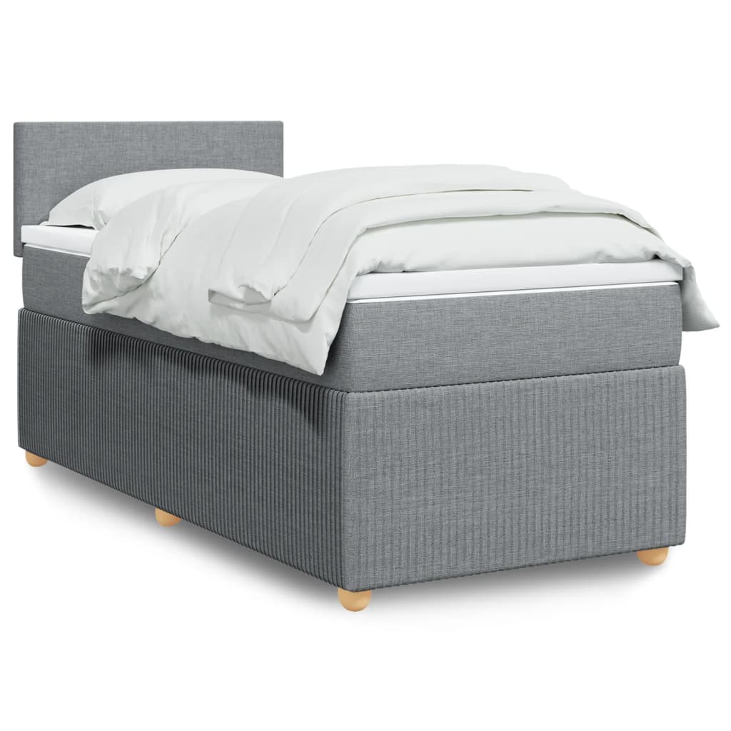 vidaXL Boxspring posteľ s matracom bledosivý 100x200 cm látka