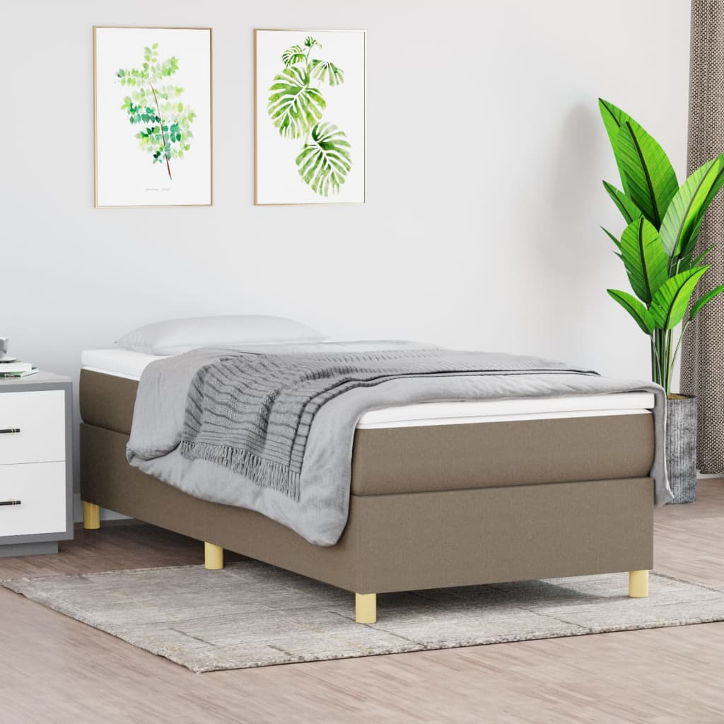 vidaXL Boxspring posteľ s matracom sivohnedý 100x200 cm látka