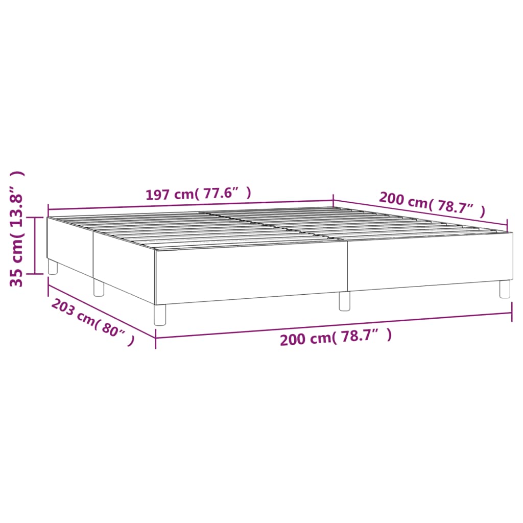 vidaXL Rám na boxspring posteľ tmavosivý 200x200 cm látka