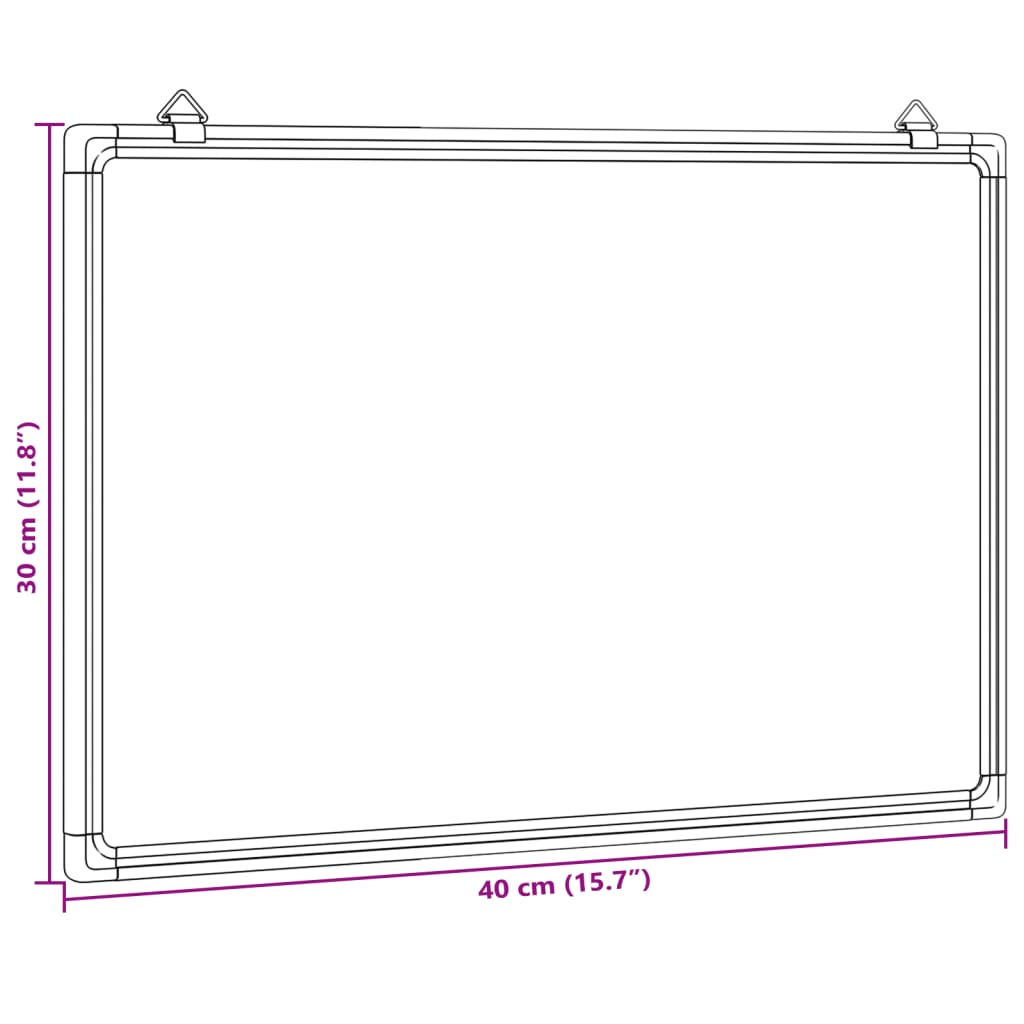 vidaXL Magnetická biela tabuľa 40x30x1,7 cm hliník