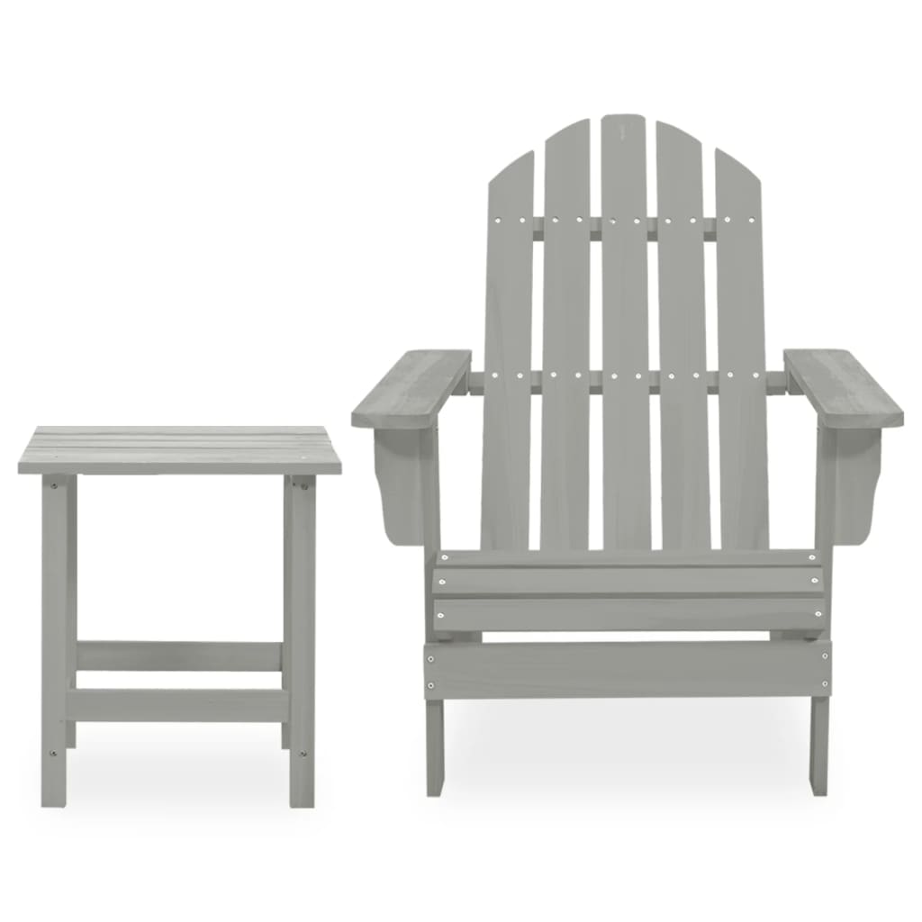 vidaXL Záhradná stolička Adirondack so stolíkom jedľový masív sivá