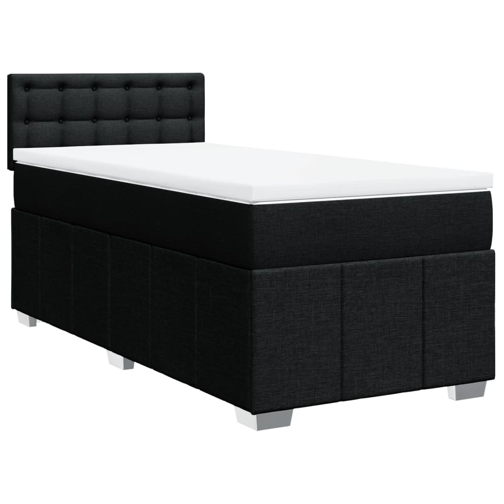 vidaXL Posteľný rám boxspring s matracom čierny 80x200 cm látka