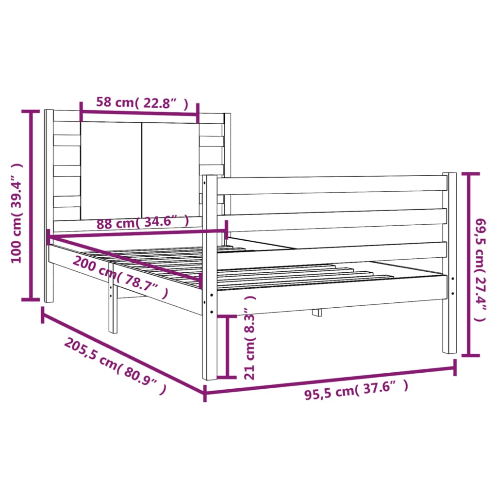 vidaXL Posteľ bez matraca biely 150x200 cm masívna borovica