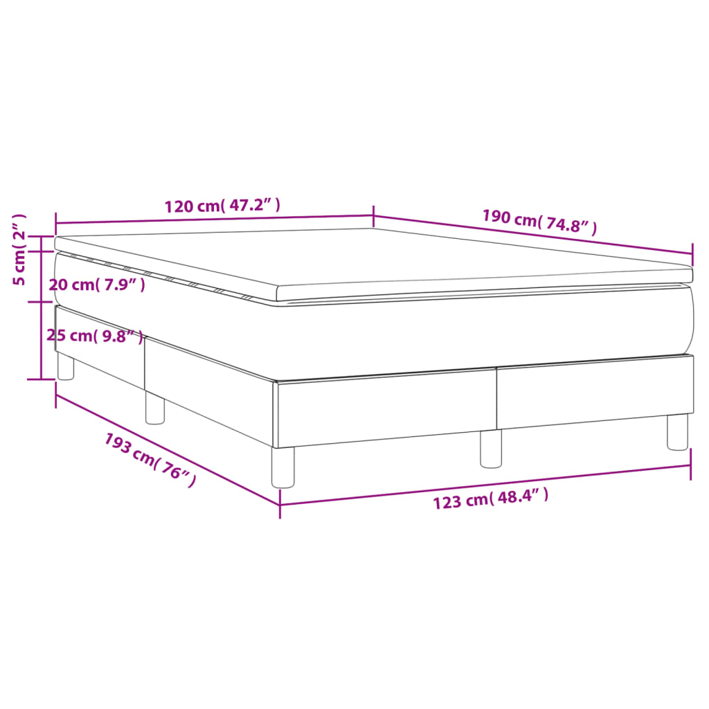 vidaXL Boxspring posteľ s matracom krémová 120x190 cm látka