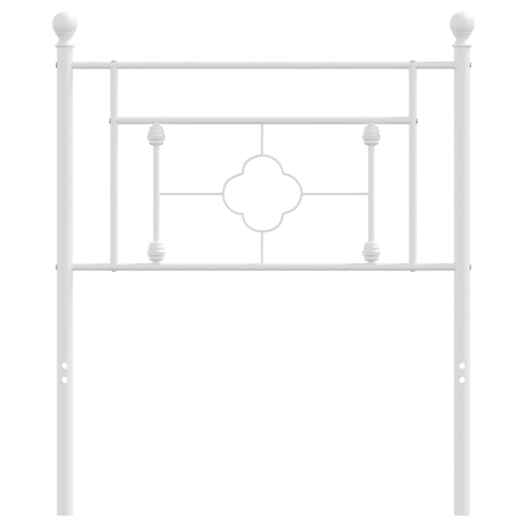 vidaXL Kovové čelo postele biele 80 cm