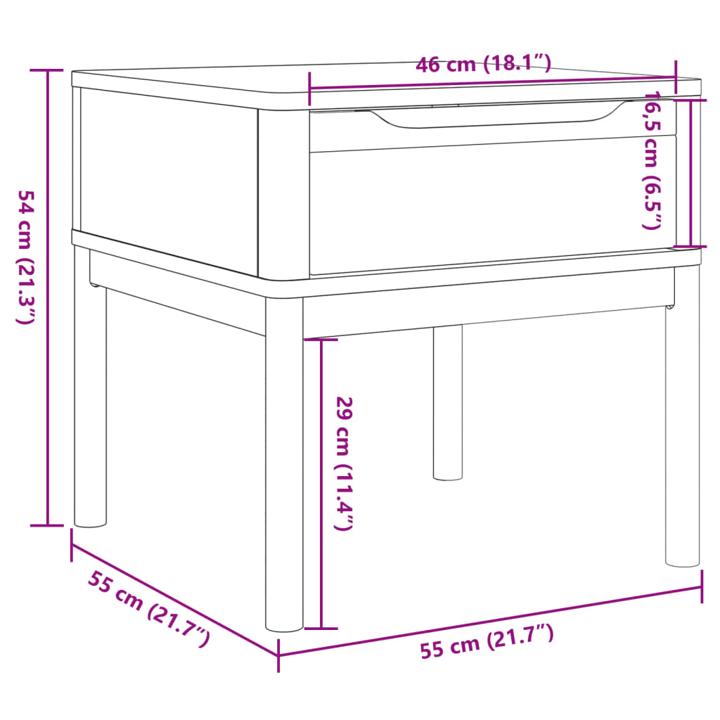 vidaXL Stolík na lampu FLORO sivý 55x55x54 cm borovicový masív