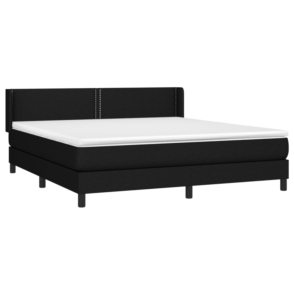 vidaXL Posteľný rám boxspring s matracom čierny 160x200 cm látka