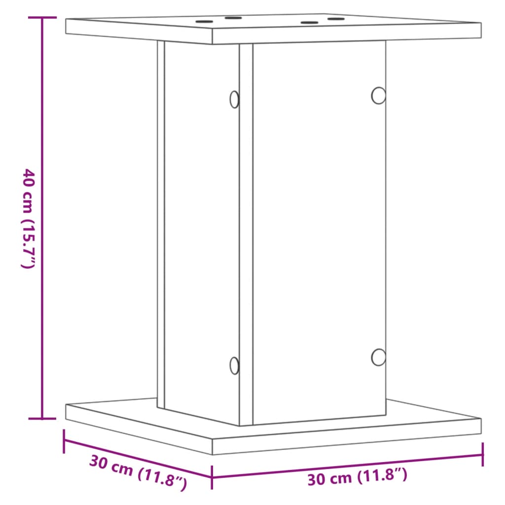 vidaXL Stojany na reproduktor 2ks staré drevo 30x30x40cm kompoz. drevo