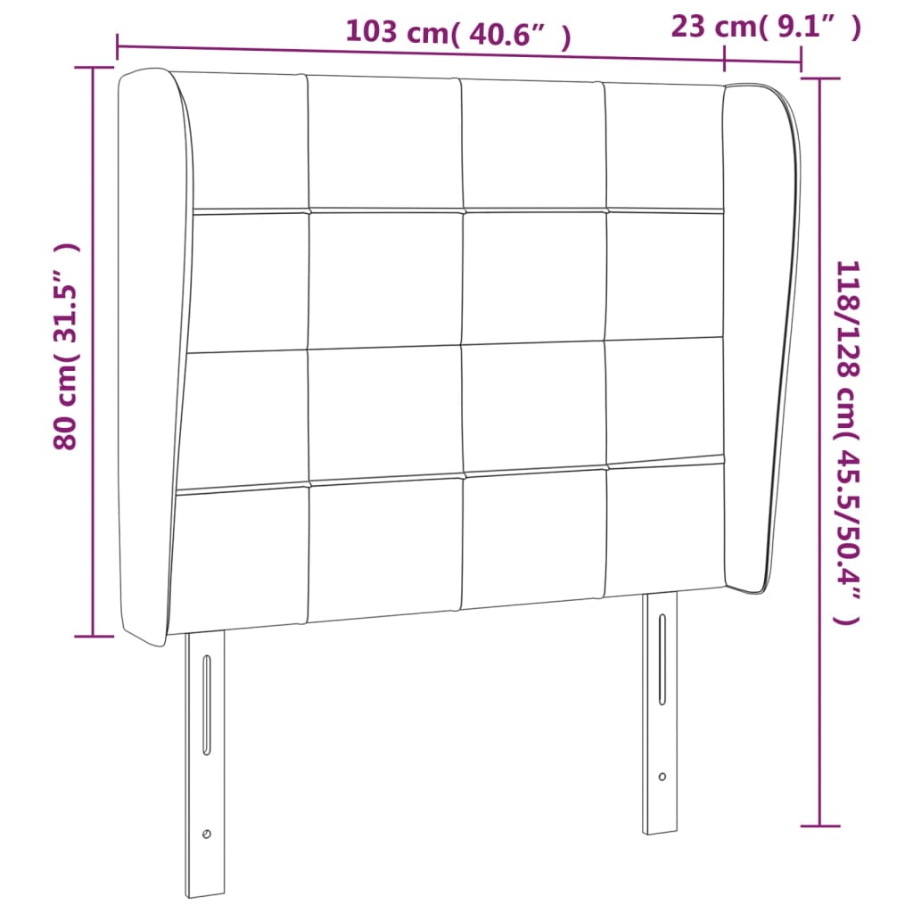 vidaXL Čelo postele so záhybmi čierne 103x23x118/128 cm zamat