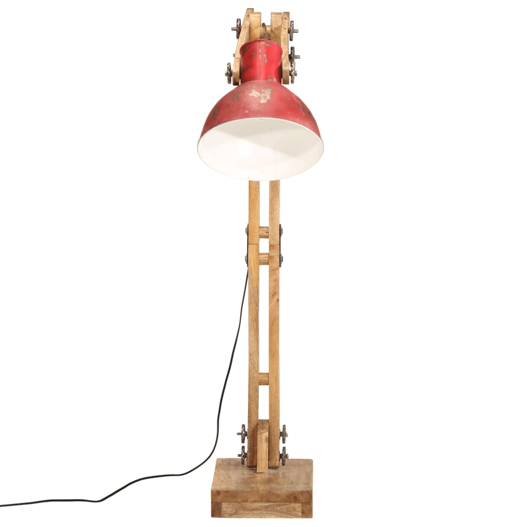 vidaXL Podlahová lampa 25 W šmuhovaná červená 33x25x130-150 cm E27