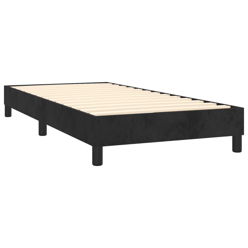 vidaXL Posteľný rám boxspring s matracom čierny 90x200 cm zamat