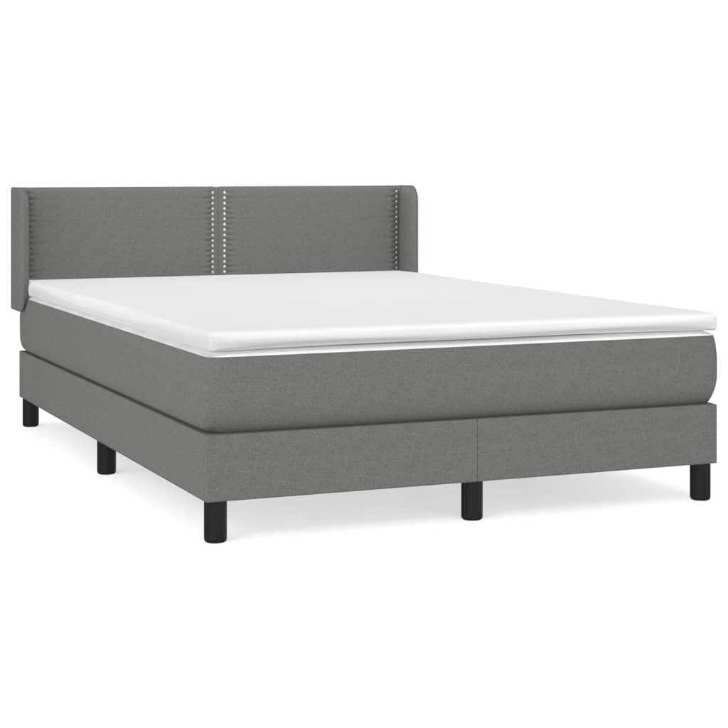 vidaXL Boxspring posteľ s matracom tmavosivá 140x200 cm látka