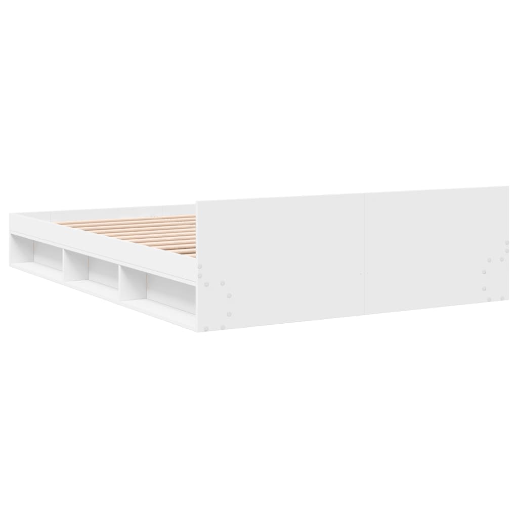 vidaXL Posteľný rám so zásuvkami biely 120x200 cm kompozitné drevo
