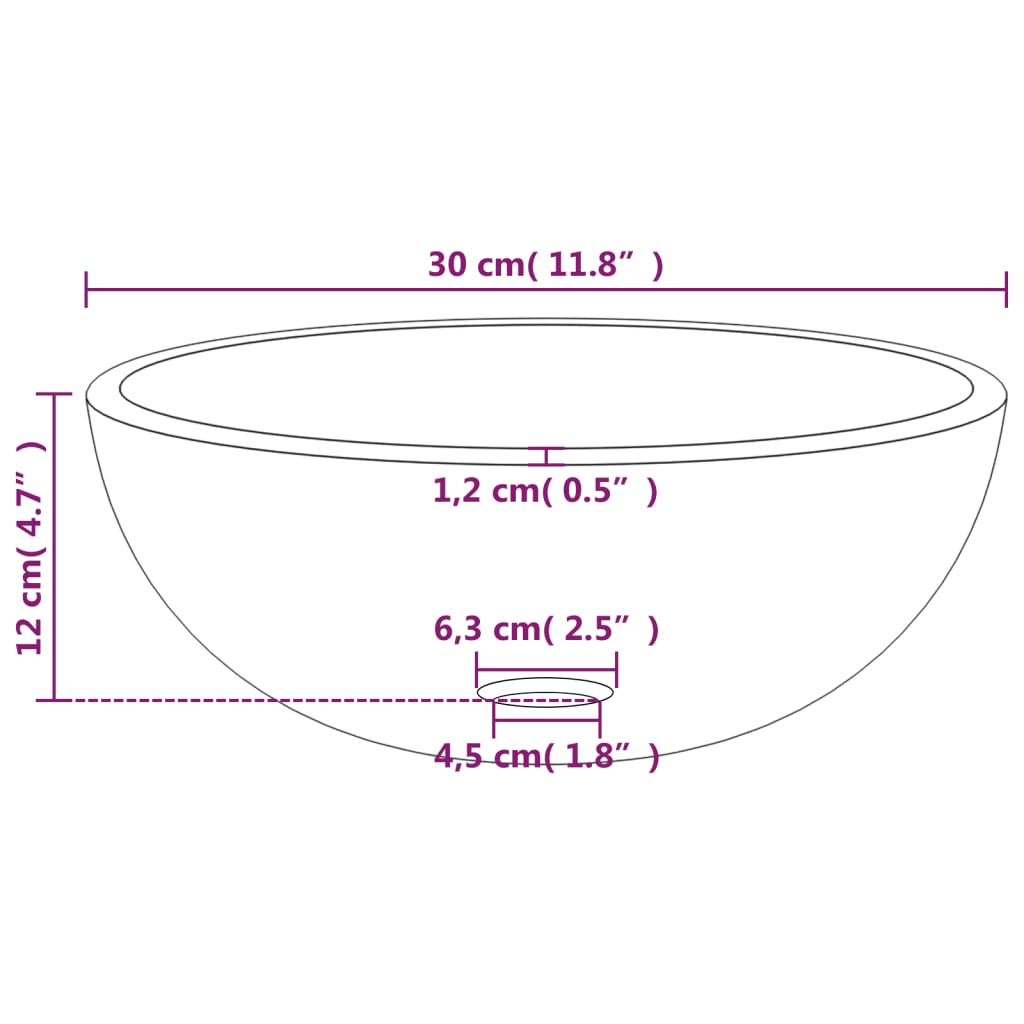 vidaXL Umývadlo z tvrdeného skla 30x12 cm matné