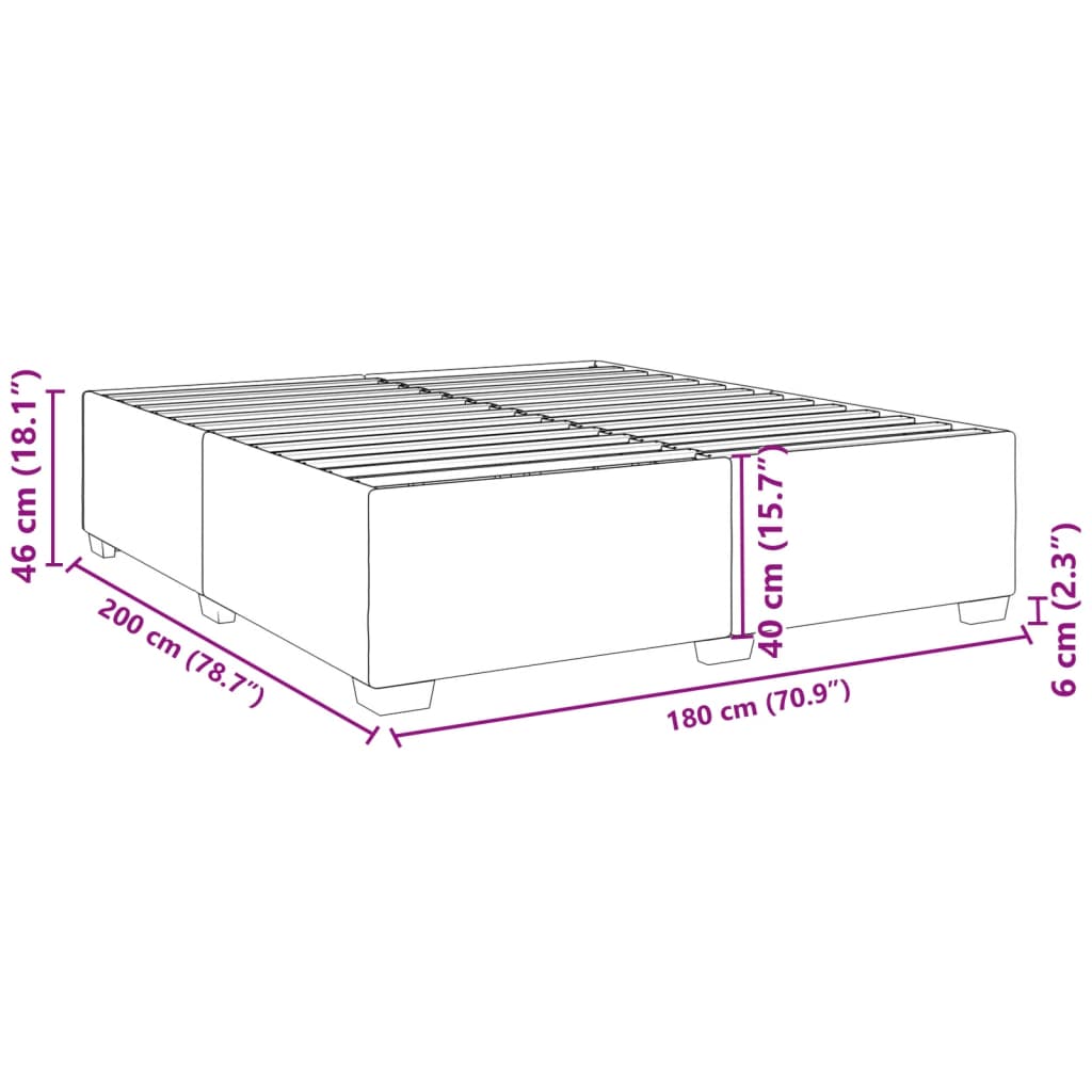 vidaXL Posteľný rám kapučínový 180x200 cm umelá koža