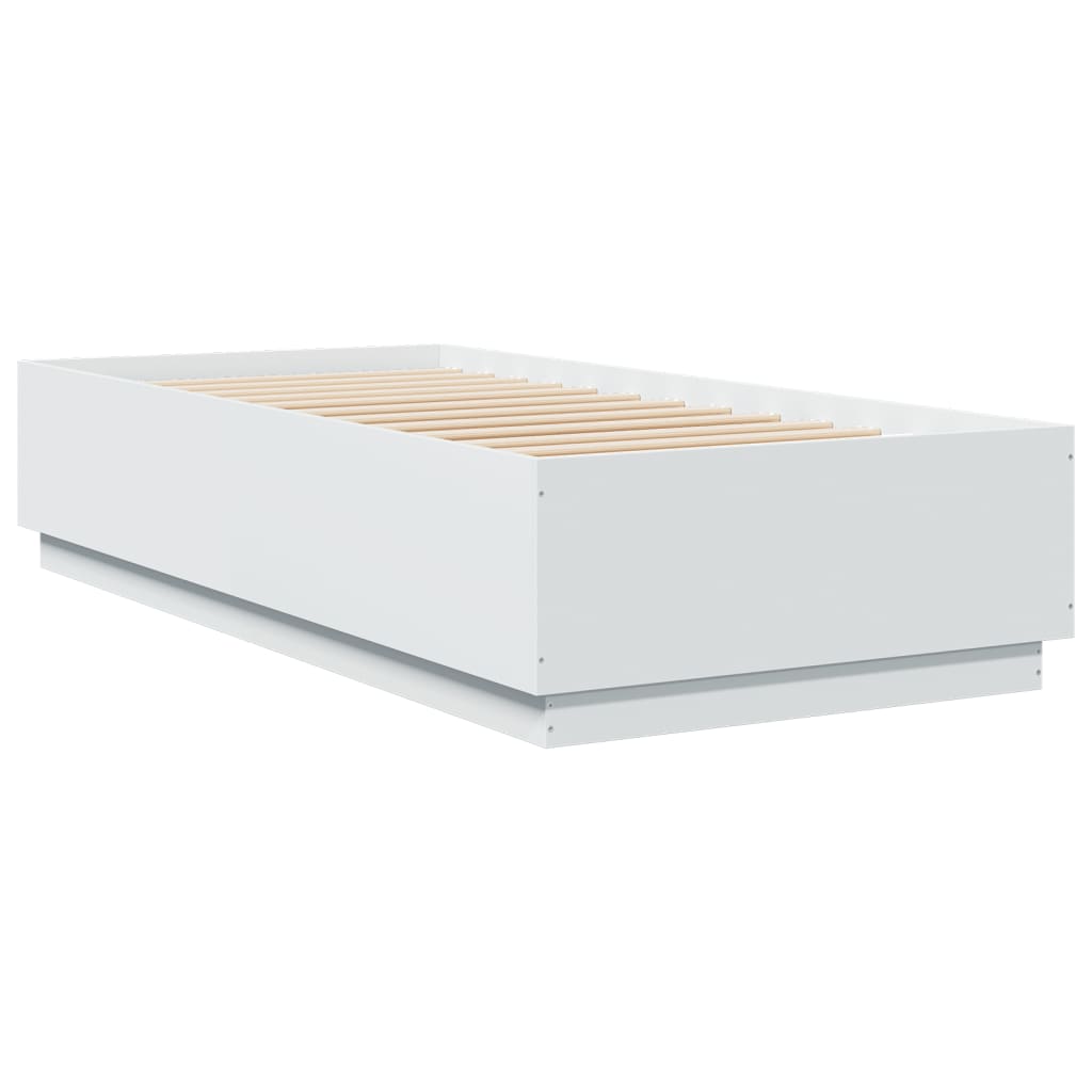 vidaXL Posteľný rám biely 100x200 cm kompozitné drevo