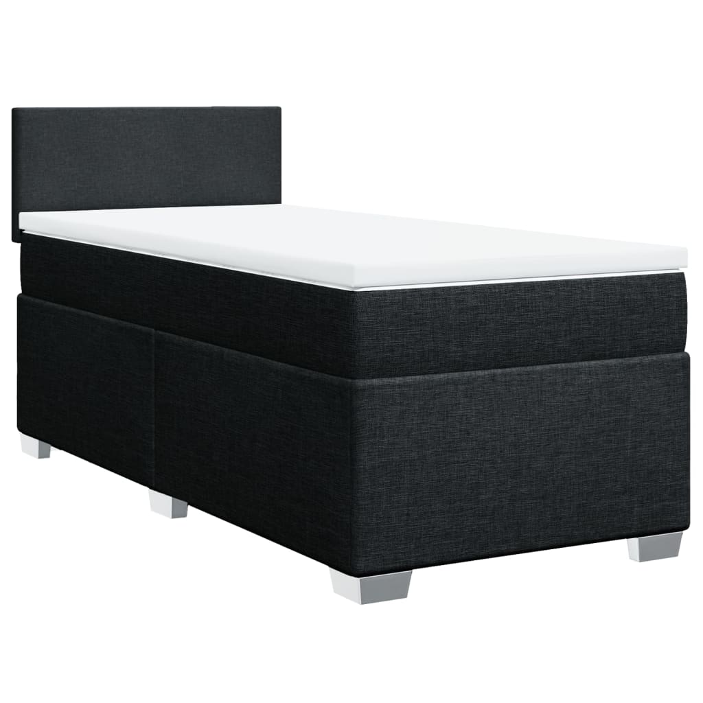 vidaXL Posteľný rám boxspring s matracom čierny 90x190 cm látka