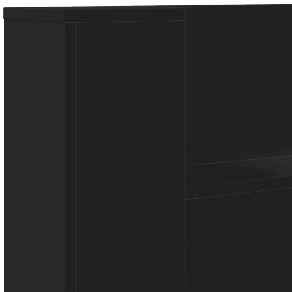 vidaXL Skrinka na čelo postele s LED čierna 160x16,5x103,5 cm