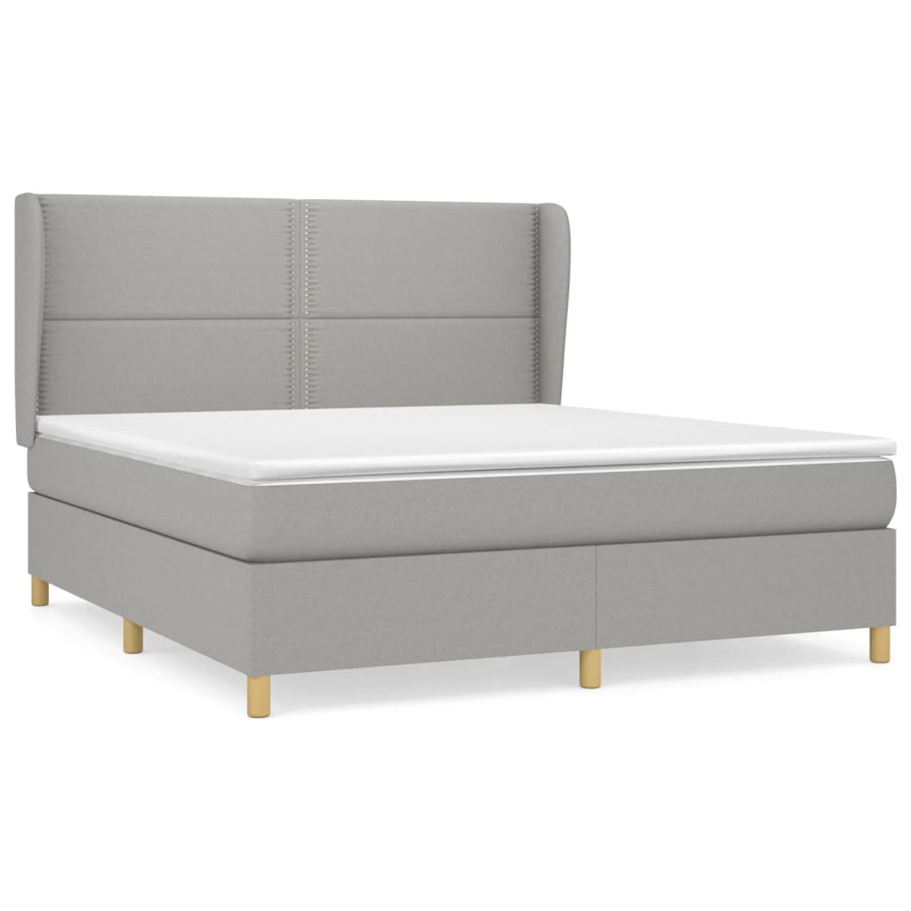 vidaXL Boxspring posteľ s matracom svetlosivá 100x200 cm látka