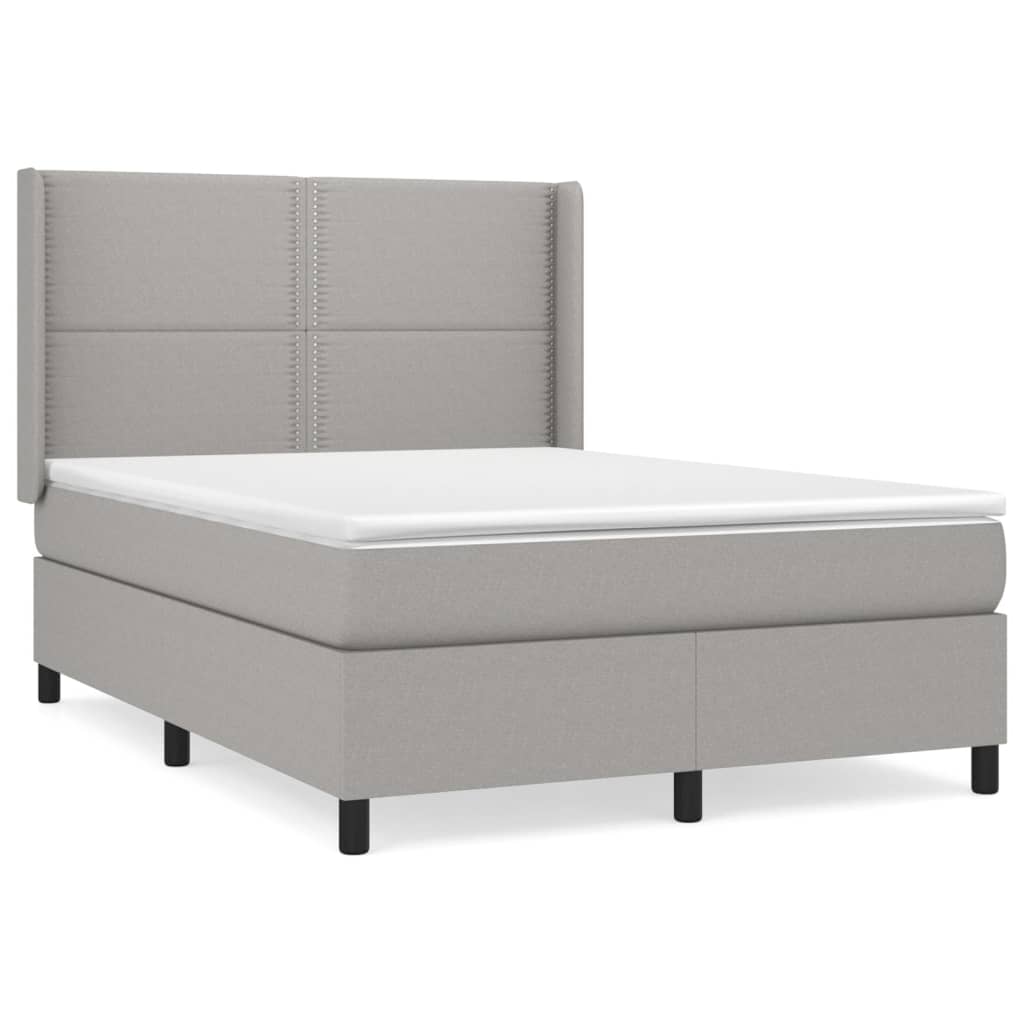 vidaXL Boxspring posteľ s matracom bledosivá 140x200 cm látka