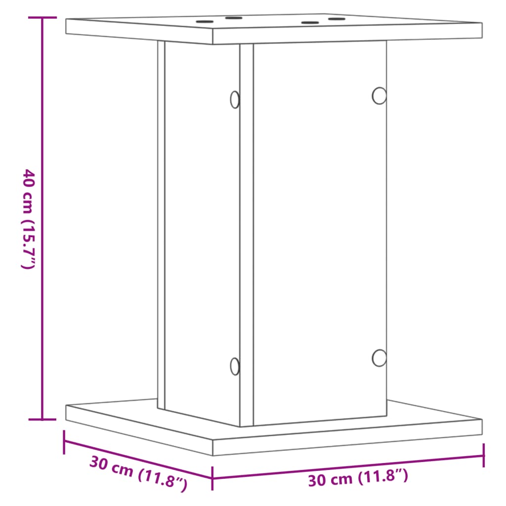 vidaXL Stojany na reproduktor 2 ks čierne 30x30x40 cm kompozitné drevo