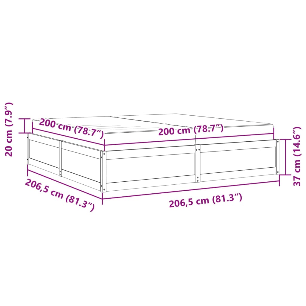 vidaXL Posteľ s matracom 200x200 cm masívna borovica