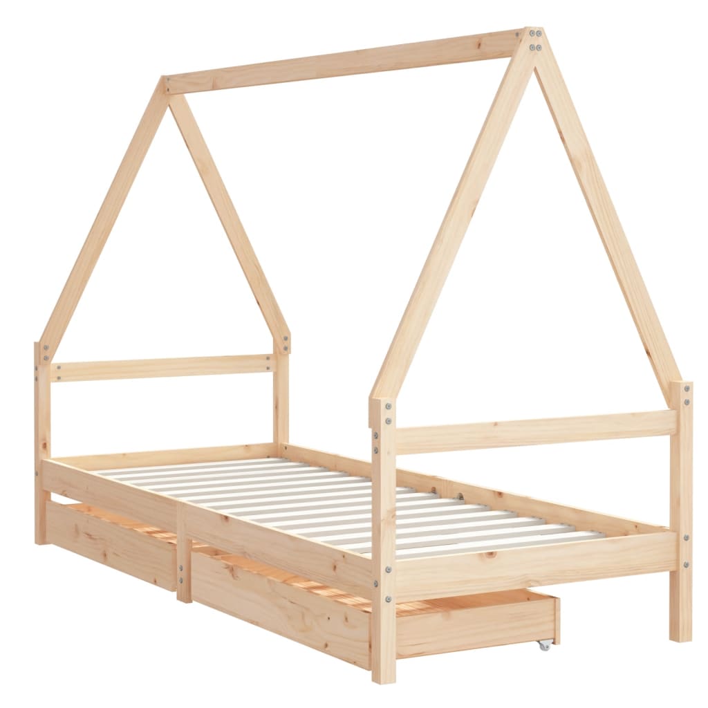 vidaXL Rám detskej postele so zásuvkami 90x190 cm masívna borovica