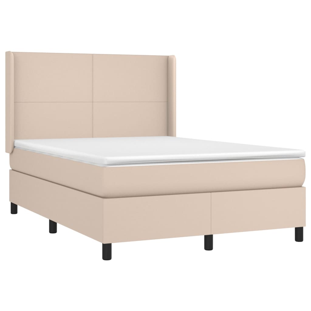 vidaXL Boxspring posteľ s matracom kapučínová 140x200 cm umelá koža