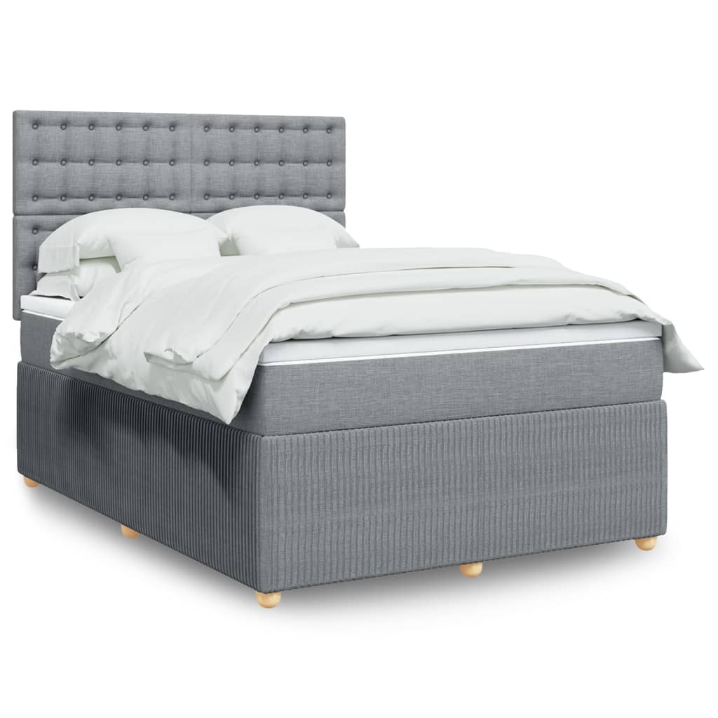 vidaXL Boxspring posteľ s matracom bledosivá 140x200 cm látka