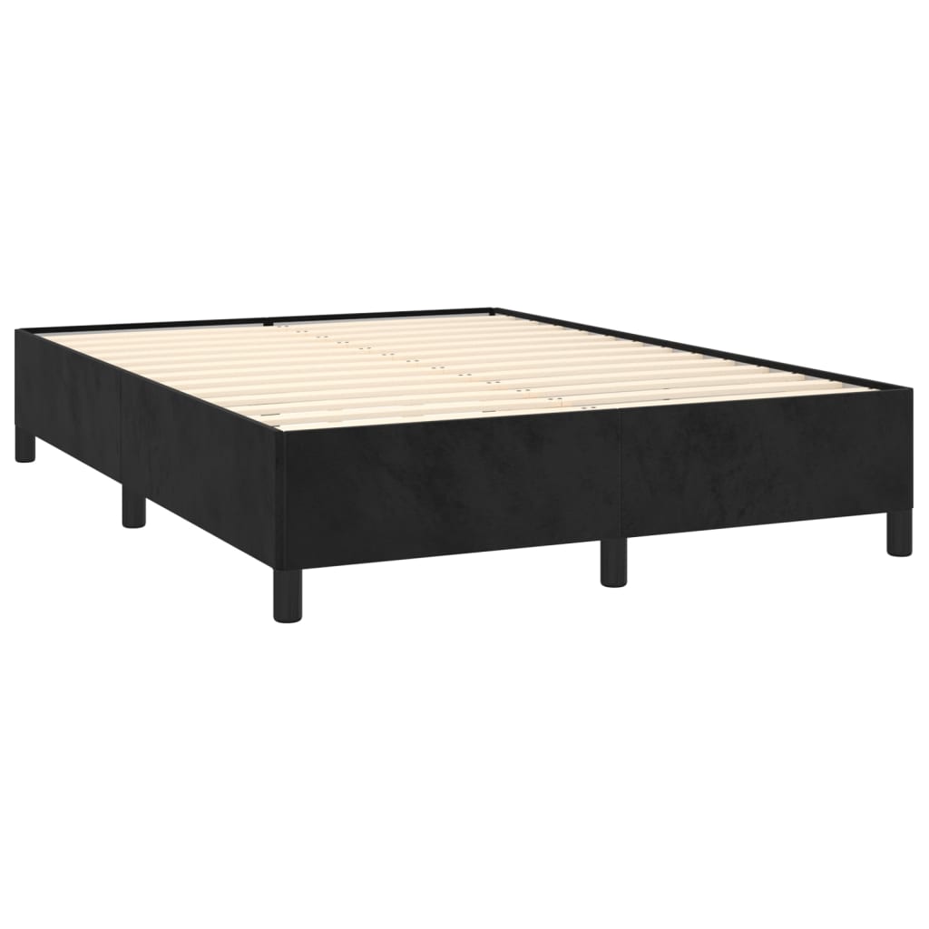 vidaXL Posteľný rám boxspring s matracom čierny 140x190 cm zamat