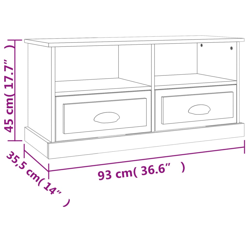 vidaXL TV skrinka čierna 93x35,5x45 cm kompozitné drevo