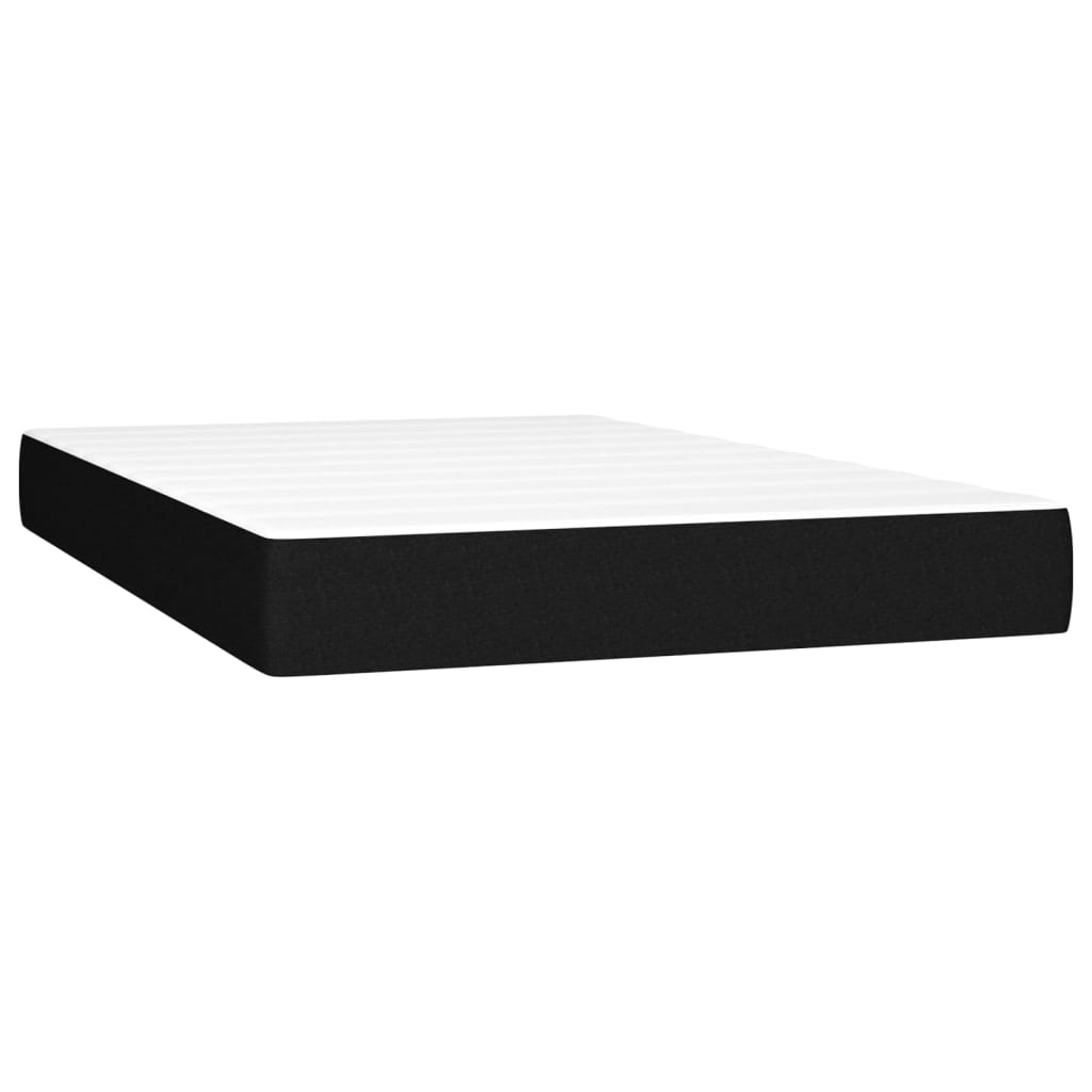 vidaXL Boxspring posteľ s matracom a LED, čierna 120x190 cm, látka