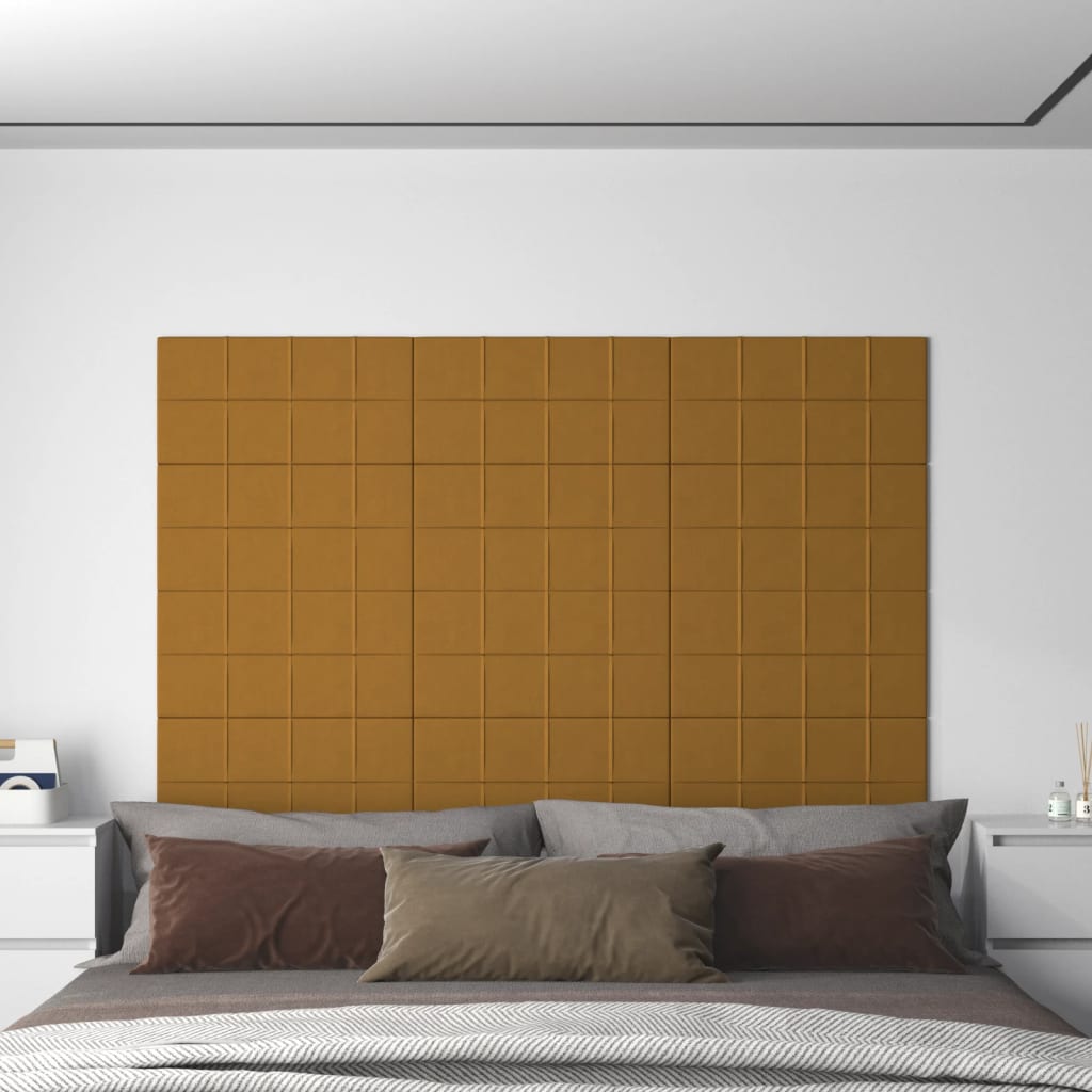 vidaXL Nástenné panely 12 ks hnedé 60x30 cm zamat 2,16 m²