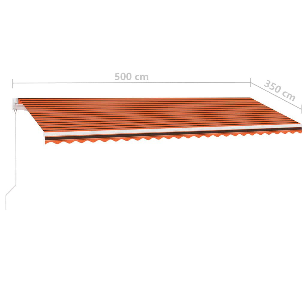 vidaXL Voľne stojaca ručne zaťahovacia markíza 500x350cm oranžovohnedá