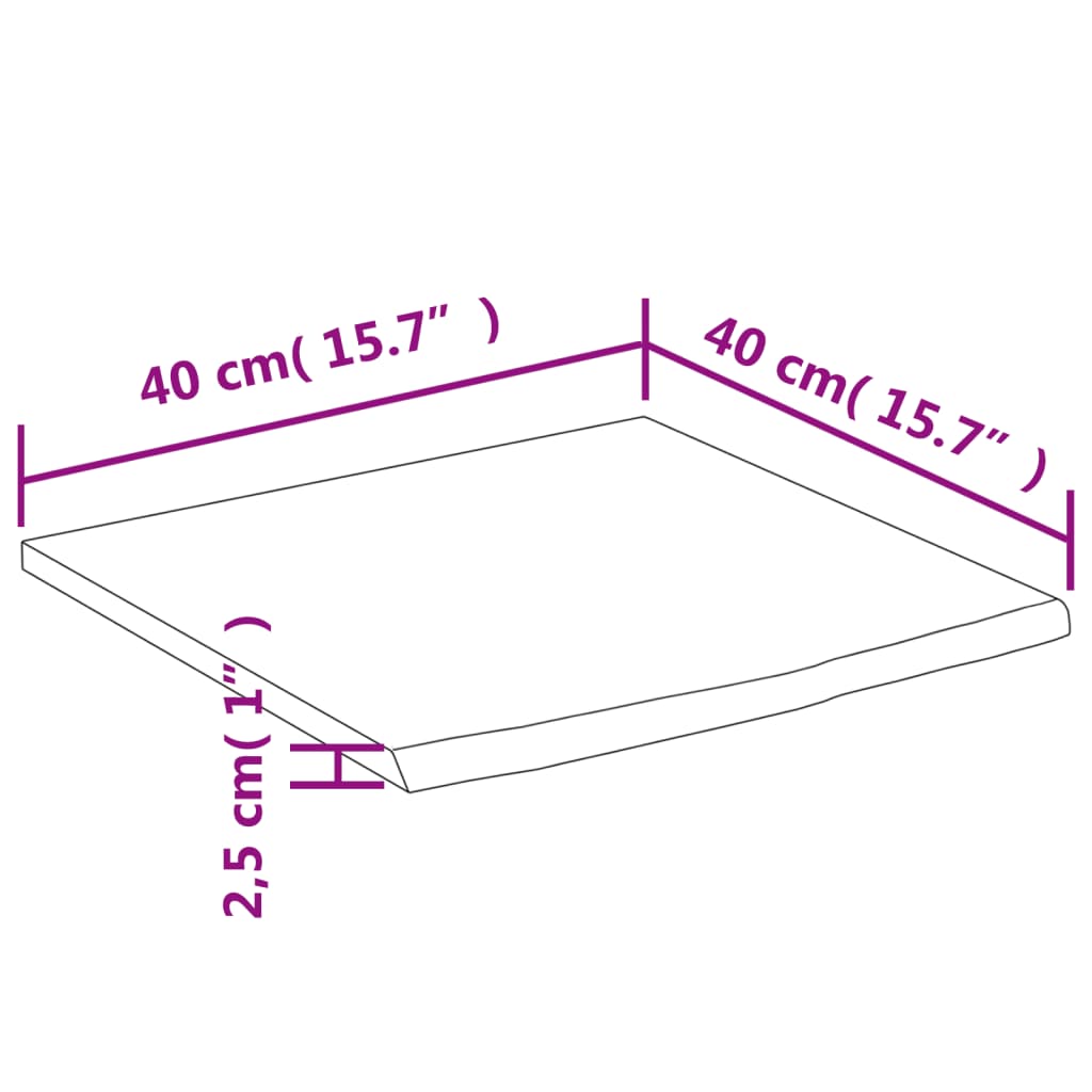 vidaXL Nástenná polica 40x40x2,5 cm obdĺžnik masívna akácia živá hrana