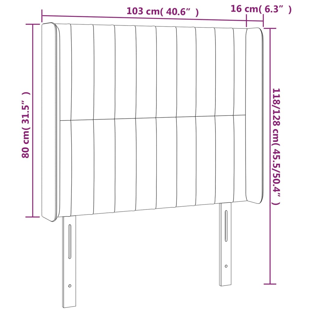 vidaXL Čelo postele so záhybmi tmavohnedé 103 x 16 x 118/128 cm látka