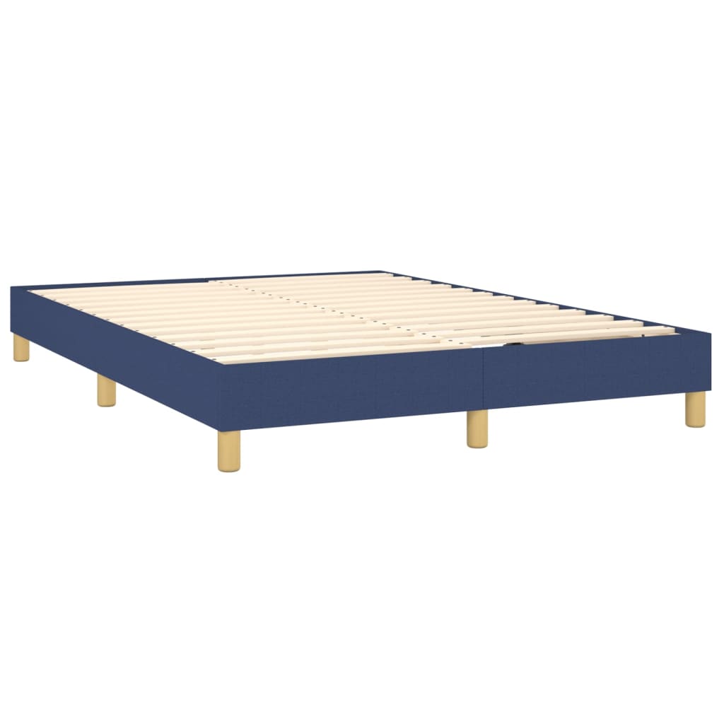 vidaXL Posteľný rám boxspring s matracom modrý 140x200 cm látka