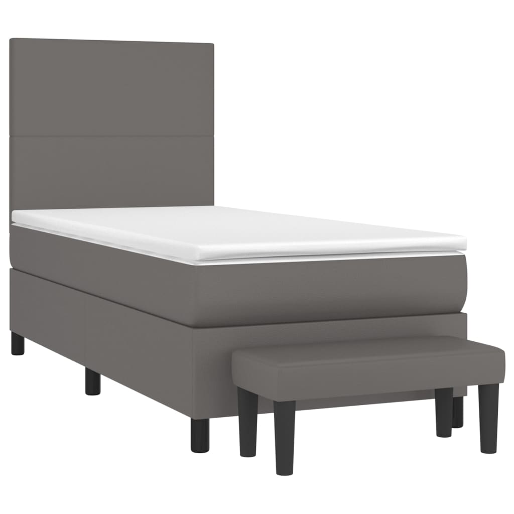 vidaXL Boxspring posteľ s matracom sivá 90x190 cm umelá koža