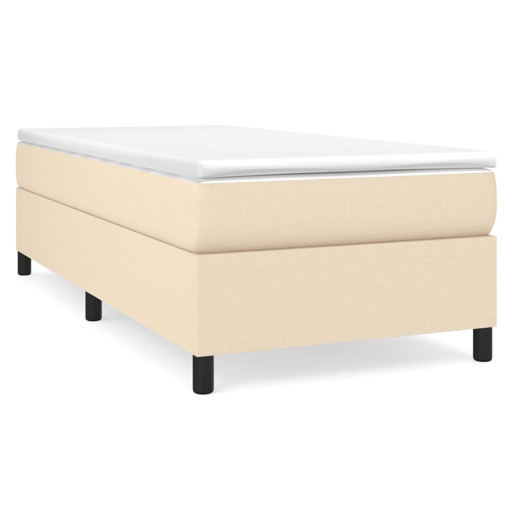 vidaXL Boxspring posteľ s matracom krémová 100x200 cm látka