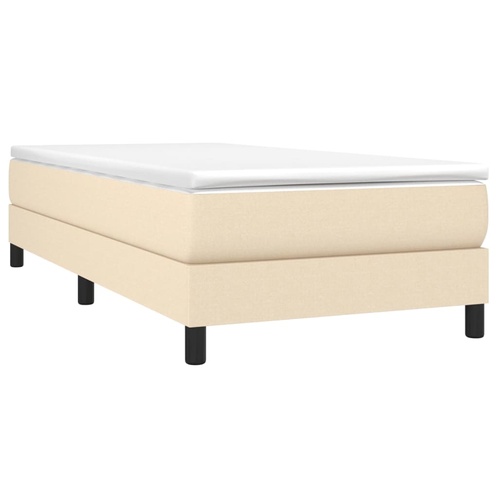 vidaXL Posteľný rám boxspring s matracom krémový 90x190 cm látka