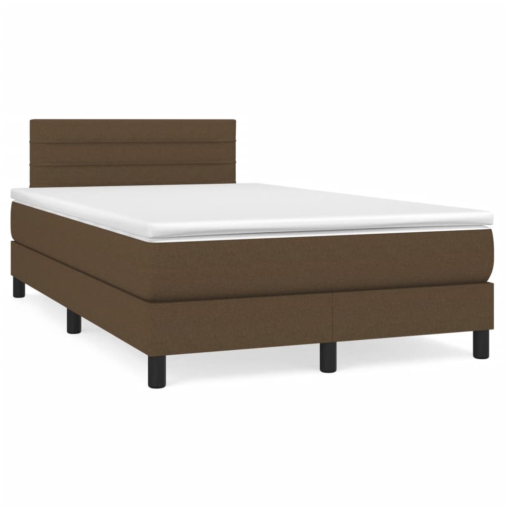 vidaXL Boxspring posteľ s matracom tmavohnedá 120x200 cm látka