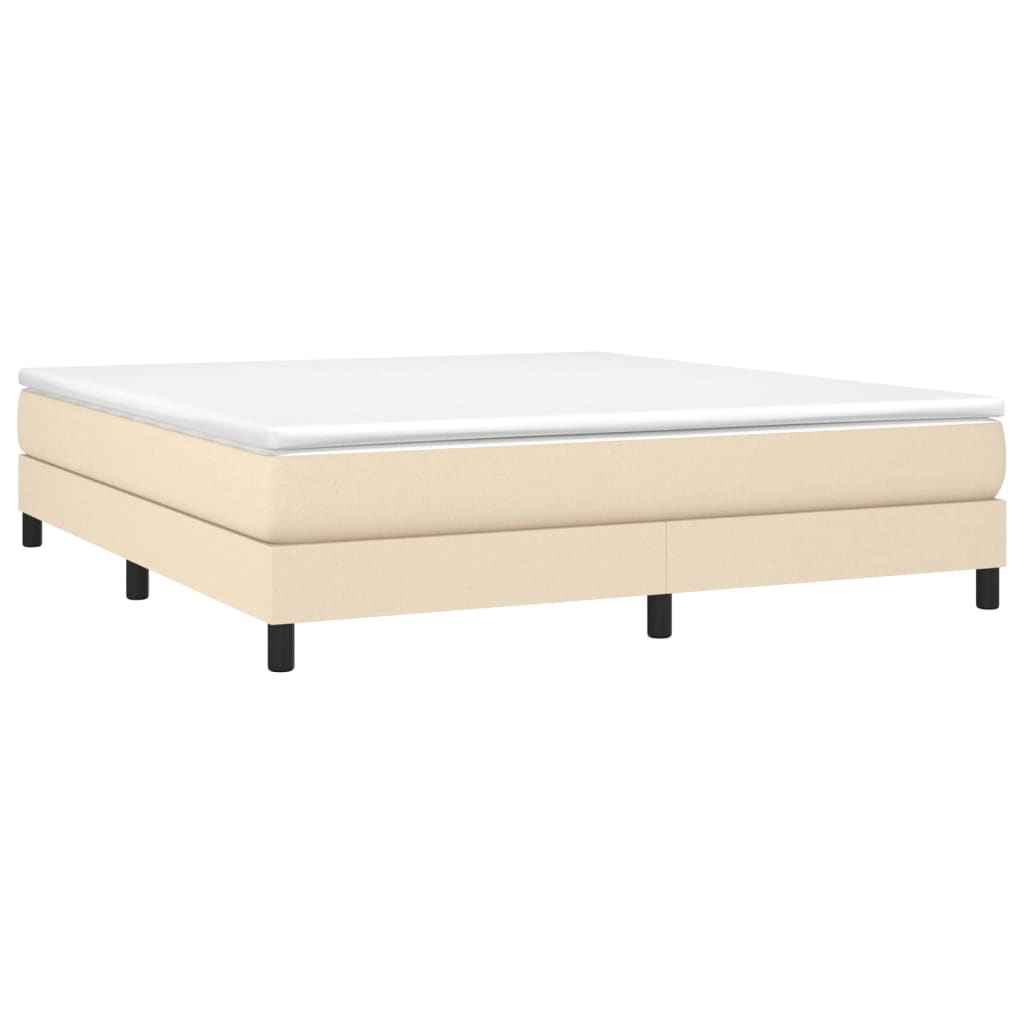 vidaXL Posteľný rám boxspring s matracom krémový 180x200 cm látka