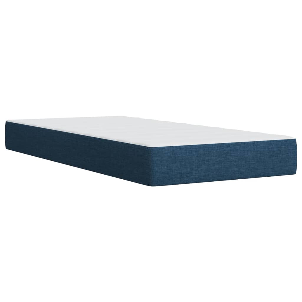 vidaXL Posteľný rám boxspring s matracom modrý 90x190 cm látka