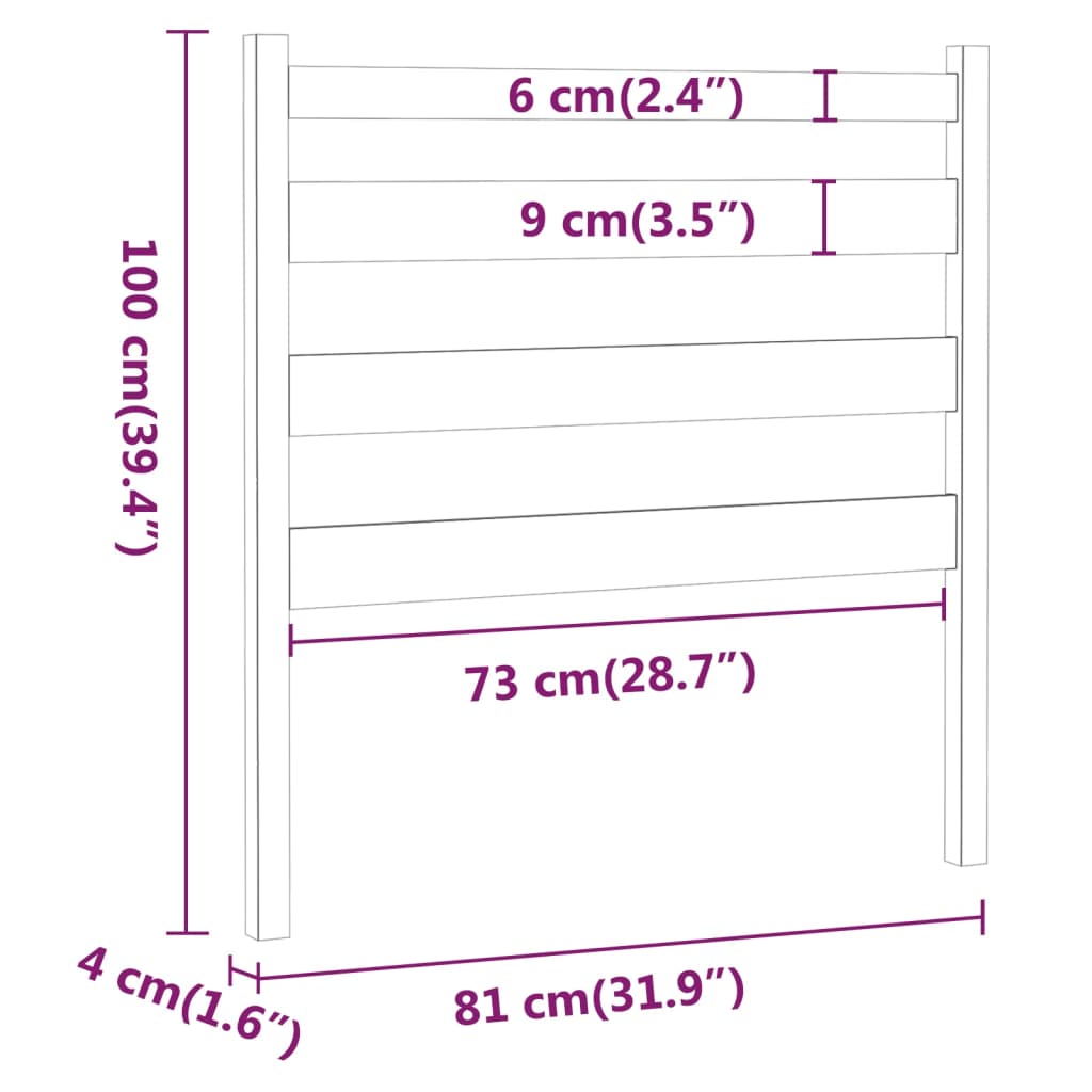 vidaXL Čelo postele sivé 81x4x100 cm masívna borovica