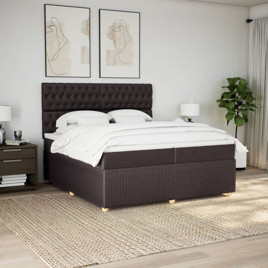 vidaXL Boxspring posteľ s matracom tmavohnedá 200x200 cm látka